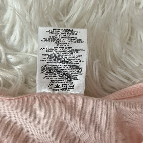 NWT, Calvin Klein, Girls, two piece pajama‎ set, peach logo top with pink pants - Picture 4 of 10